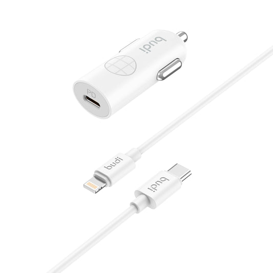Compact 33W PPS Fast Charging Car Charger with Dual PD Ports-iPh Cable