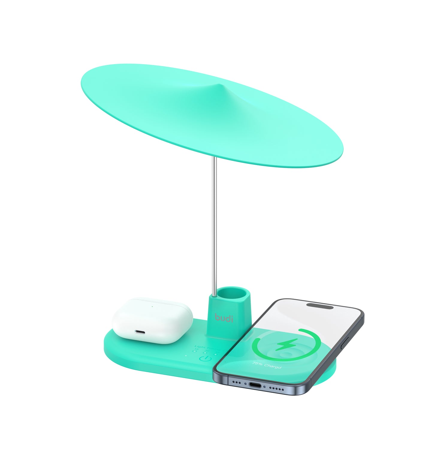 3-IN-1 Wireless Charging Station With Night Light-Green