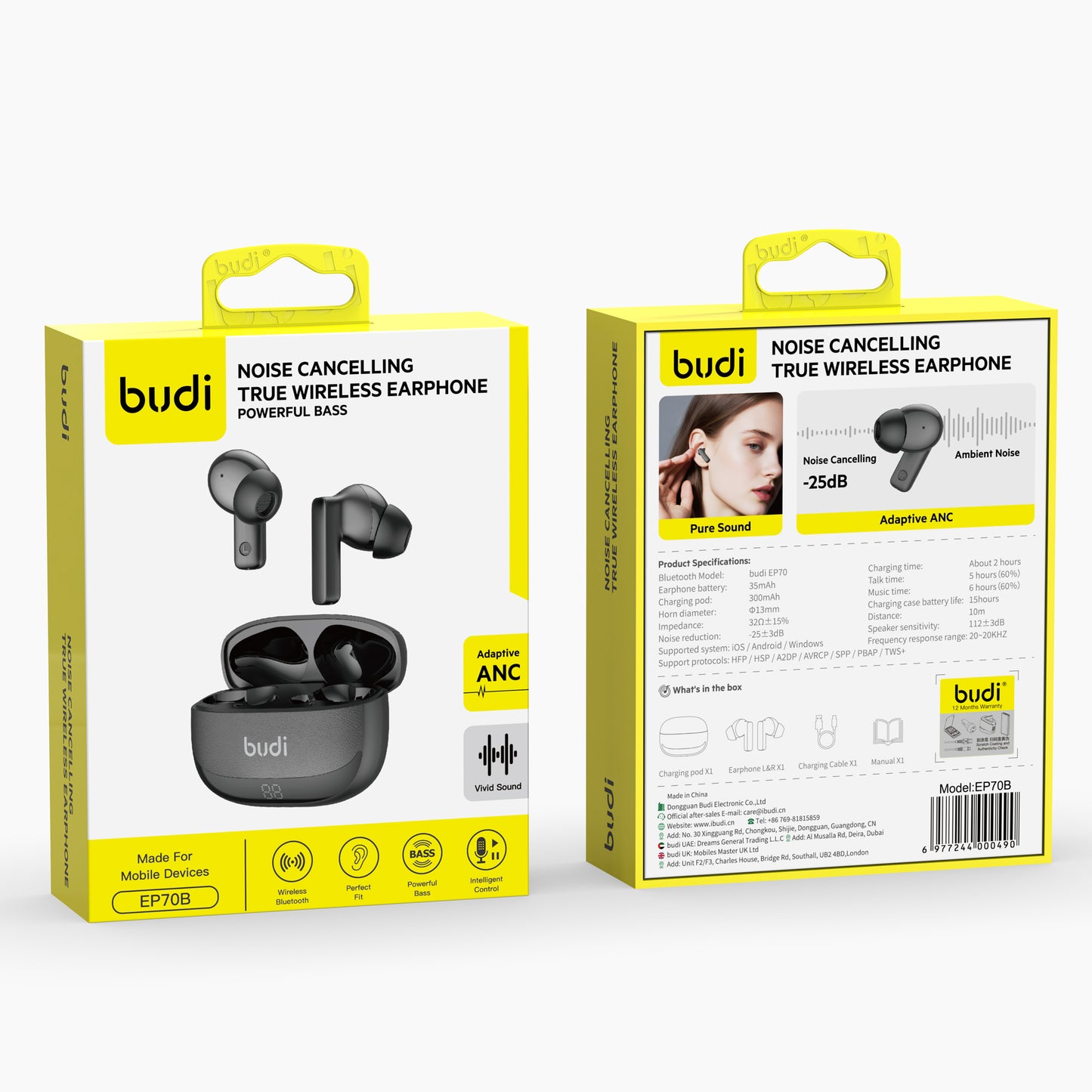 Noise Cancelling True Wireless Bluetooth Earphones