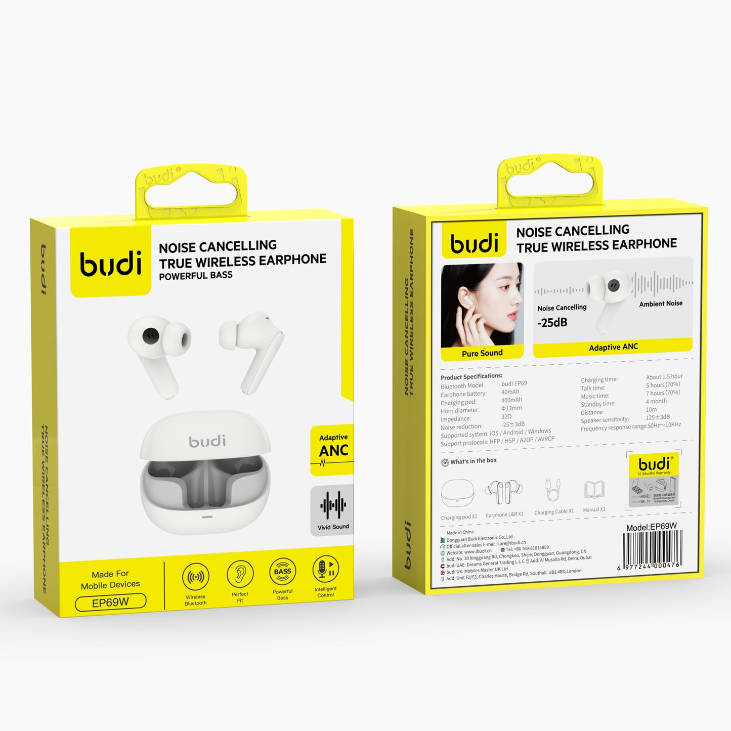 Noise Cancelling True Wireless Bluetooth Earphones