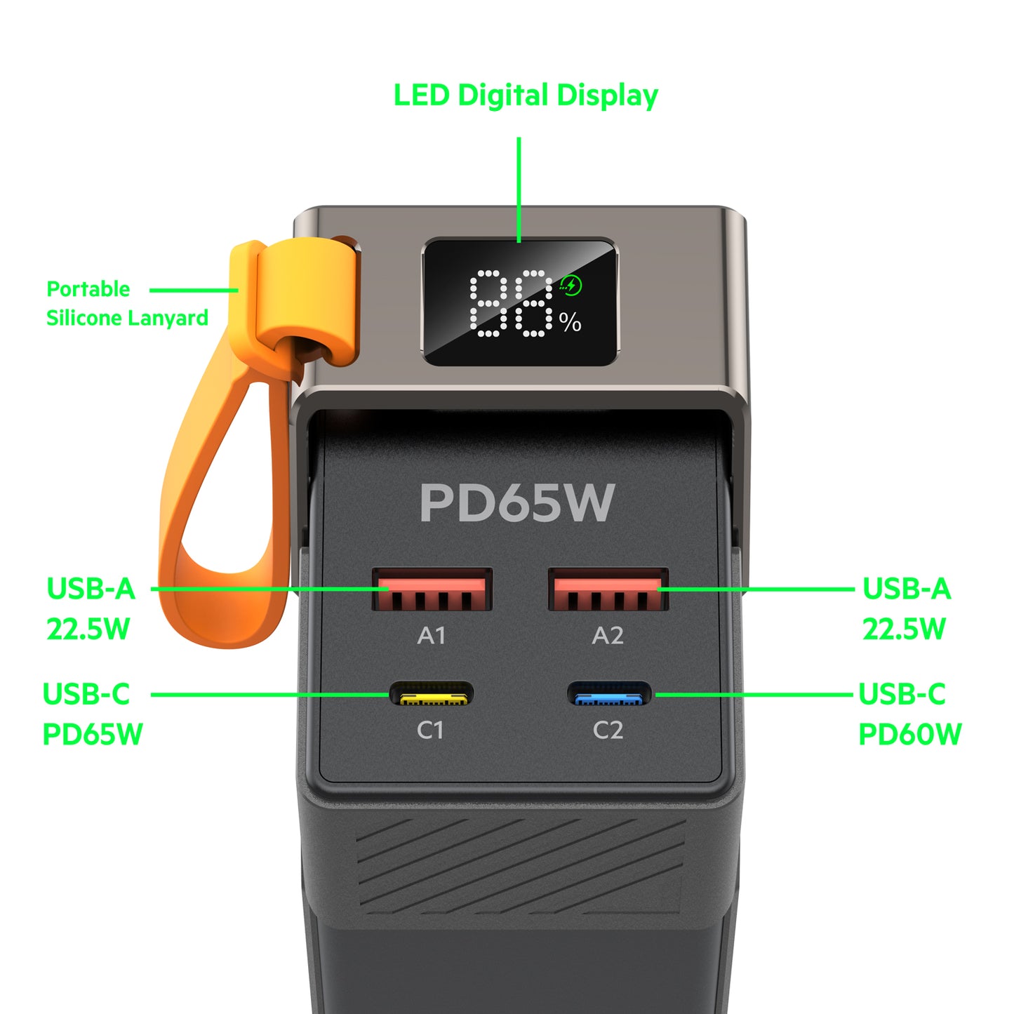 65W Dual PD+DUAL QC3.0 30000mAh Power Bank
