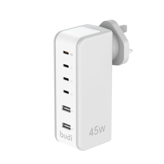 45W USB-C PD And USB-A 6-Port Wall Charger
