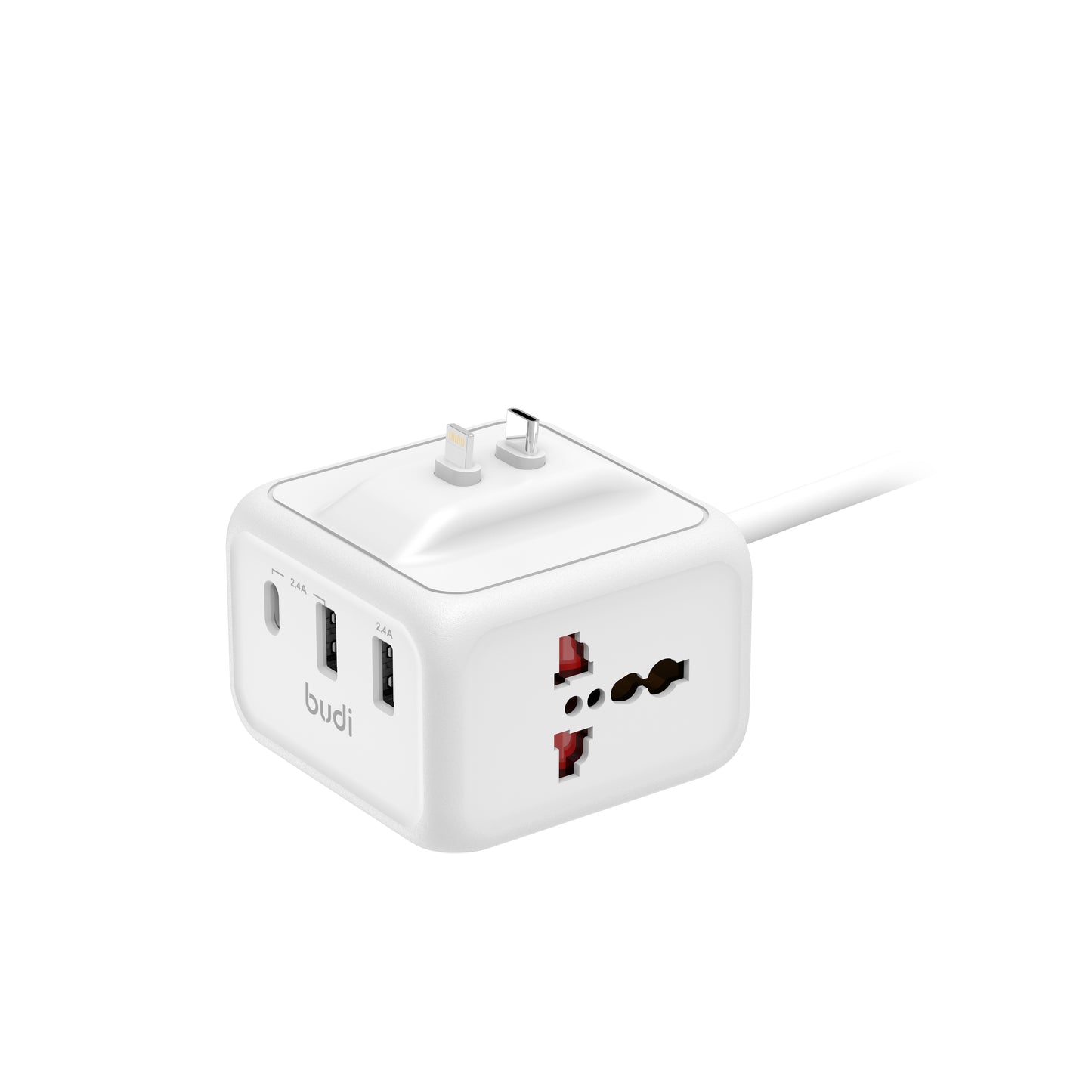 Home Charger Extension UK Plug 1 TYPE-C Port 2 USB-A Port