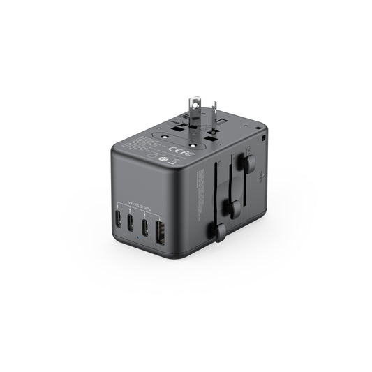 30W Global Travel Charger with 4 Type-C Ports & 1 USB & Storage Box