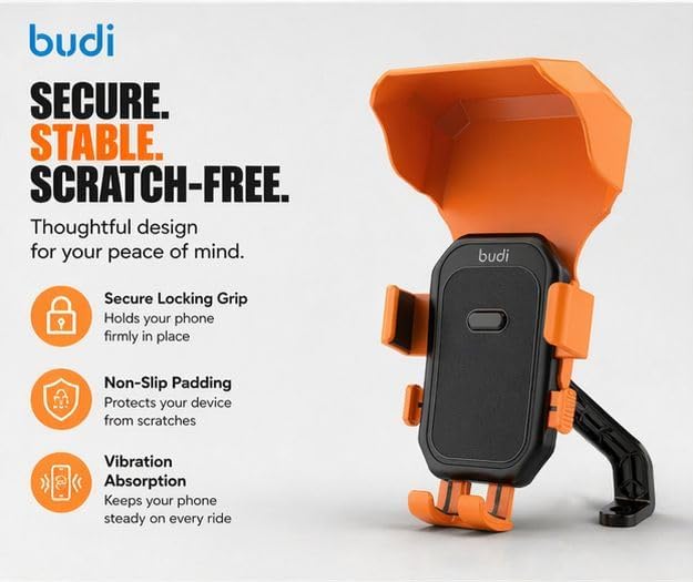Motorcycle Phone Mount Holder with Shield From Sun and Rain