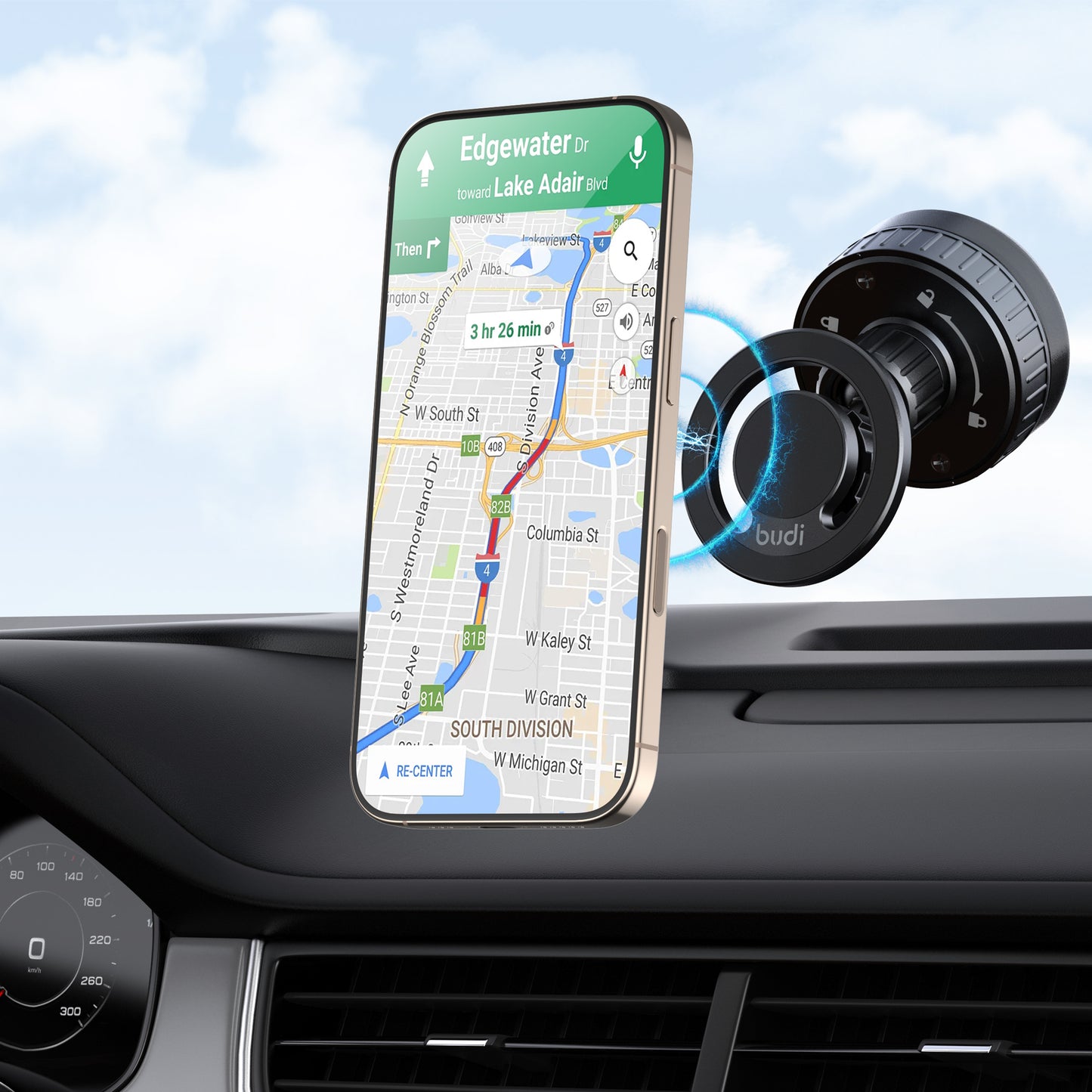 Magnetic Car Mount with Dashboard Mounting