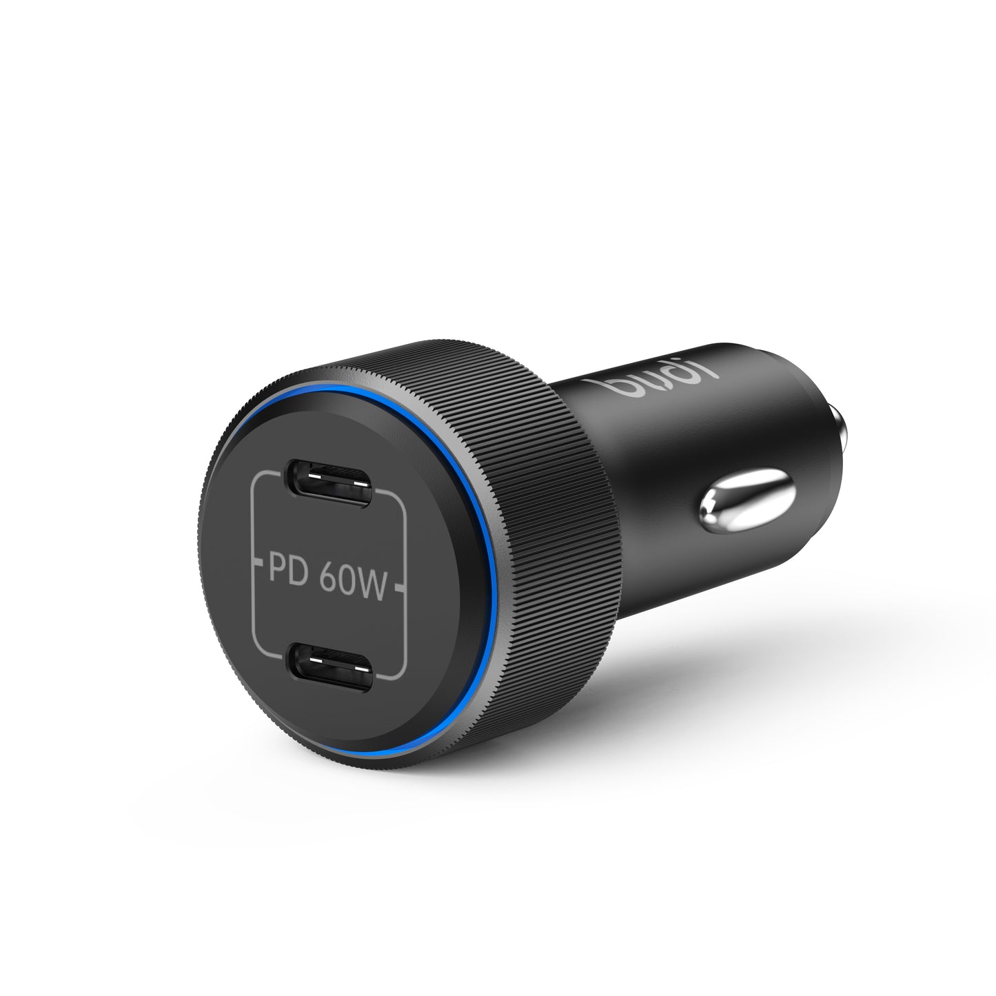 60W Dual USB-C PD Car Charger – Compact High-Speed Charging Solution