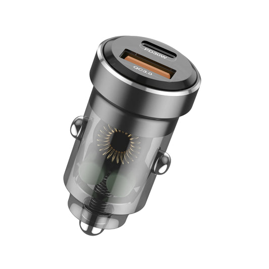 30W USB-C PD & QC3.0 Fast Car Charger – Dual Port