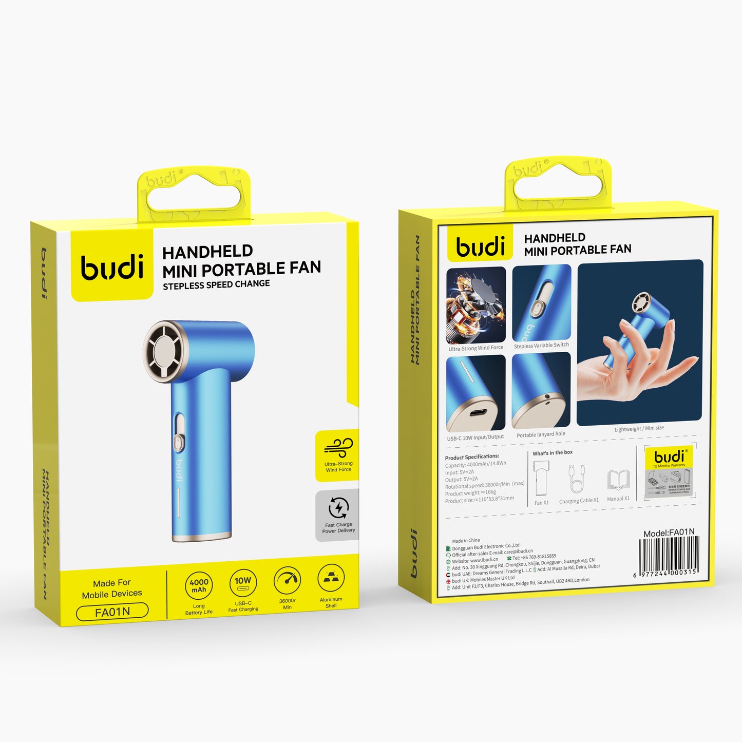 Handheld Mini Portable Jet Fan-Blue