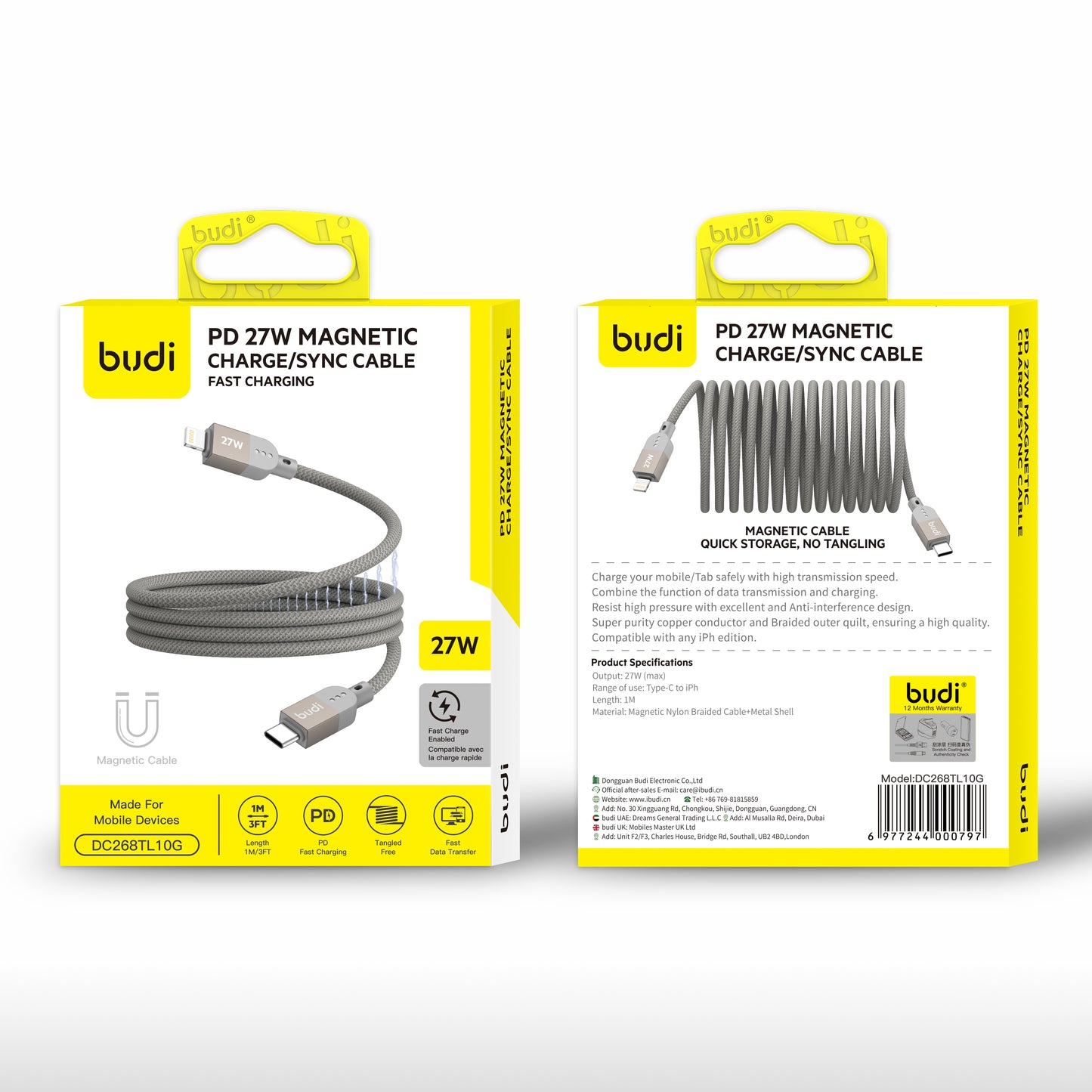 PD 27W Magnetic Charger Cable USB-C to iPhone – Fast Charging Cable