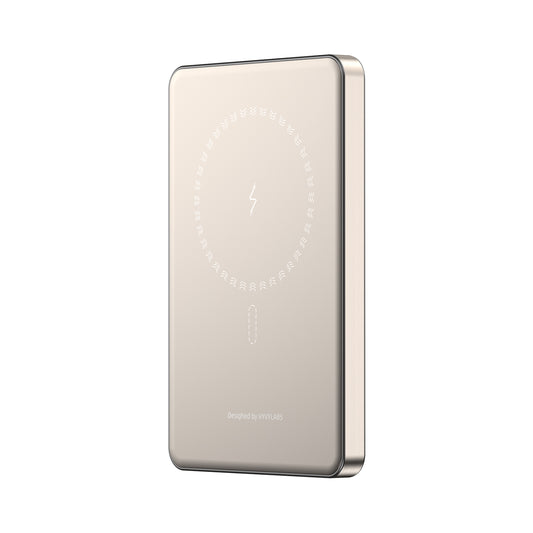 Super Mini Metal Magnetic Wireless Charger Power Bank 5000mAh 20W With Stand - Blue