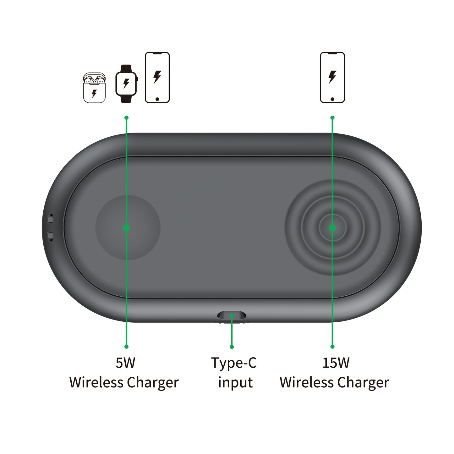 Travel Multi Functional Storage Box 3 in 1 Wireless Charger