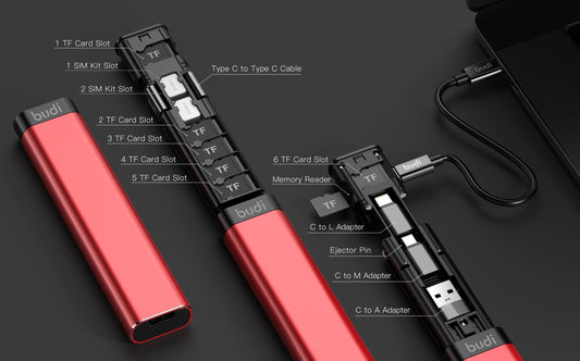 9 IN 1 Multi-functional Cable Stick-Red