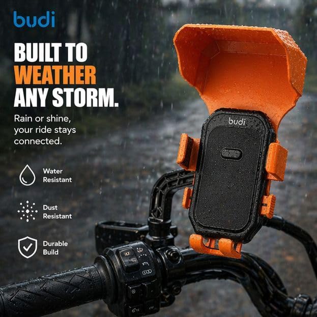 Motorcycle Phone Mount Holder with Shield From Sun and Rain