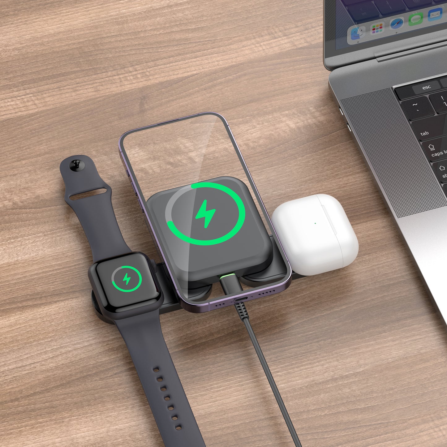 Foldable Magnetic 3 in 1 Wireless Charger