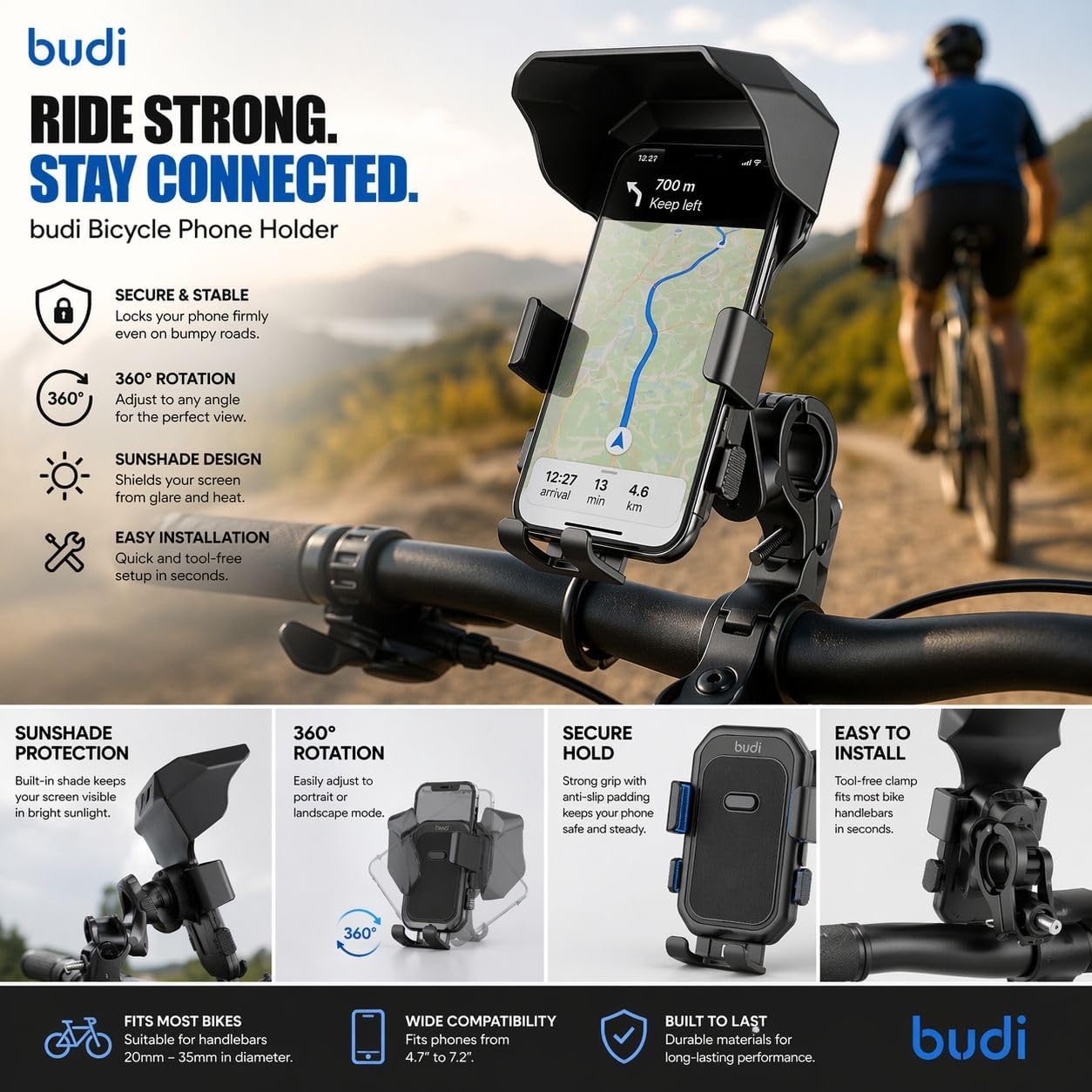 Bicycle Phone Holder Mobile Phone Navigation Mount