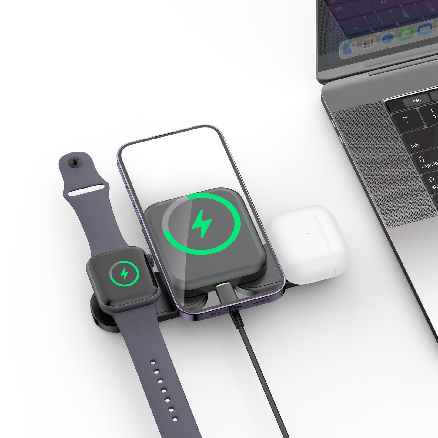 Foldable Magnetic 3 in 1 Wireless Charger