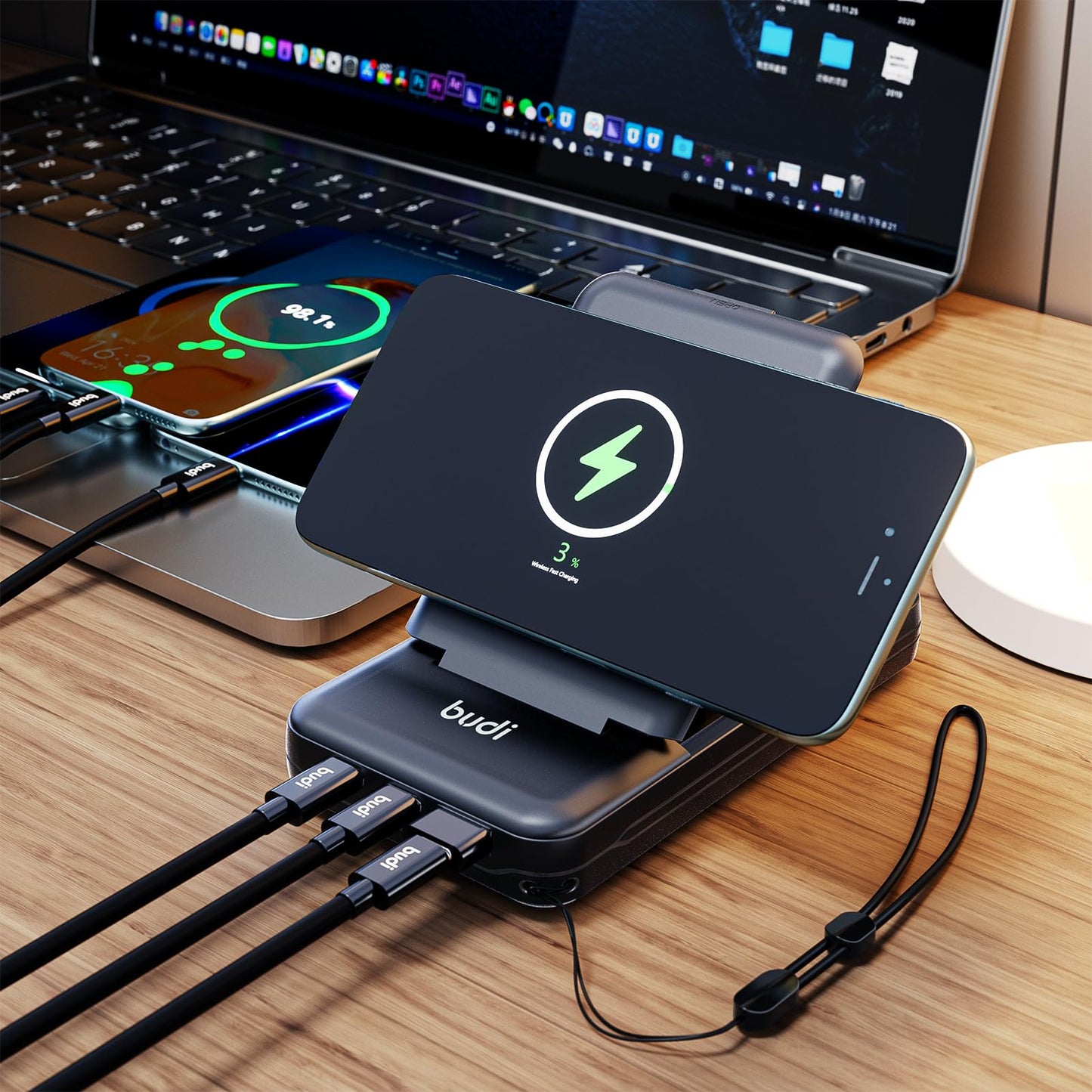 Power bank with built-in SIM card storage compartment