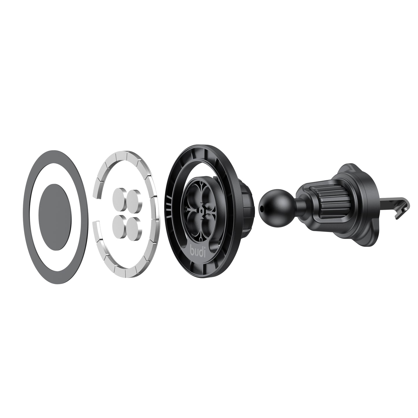 Magnetic 15W Wireless Charging Car Mount with USB-C to USB-C Cable