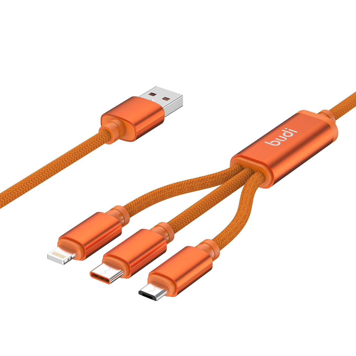 3-in-1 Cable Fast Charging 3A Orange - Universal Multi Charging Cable