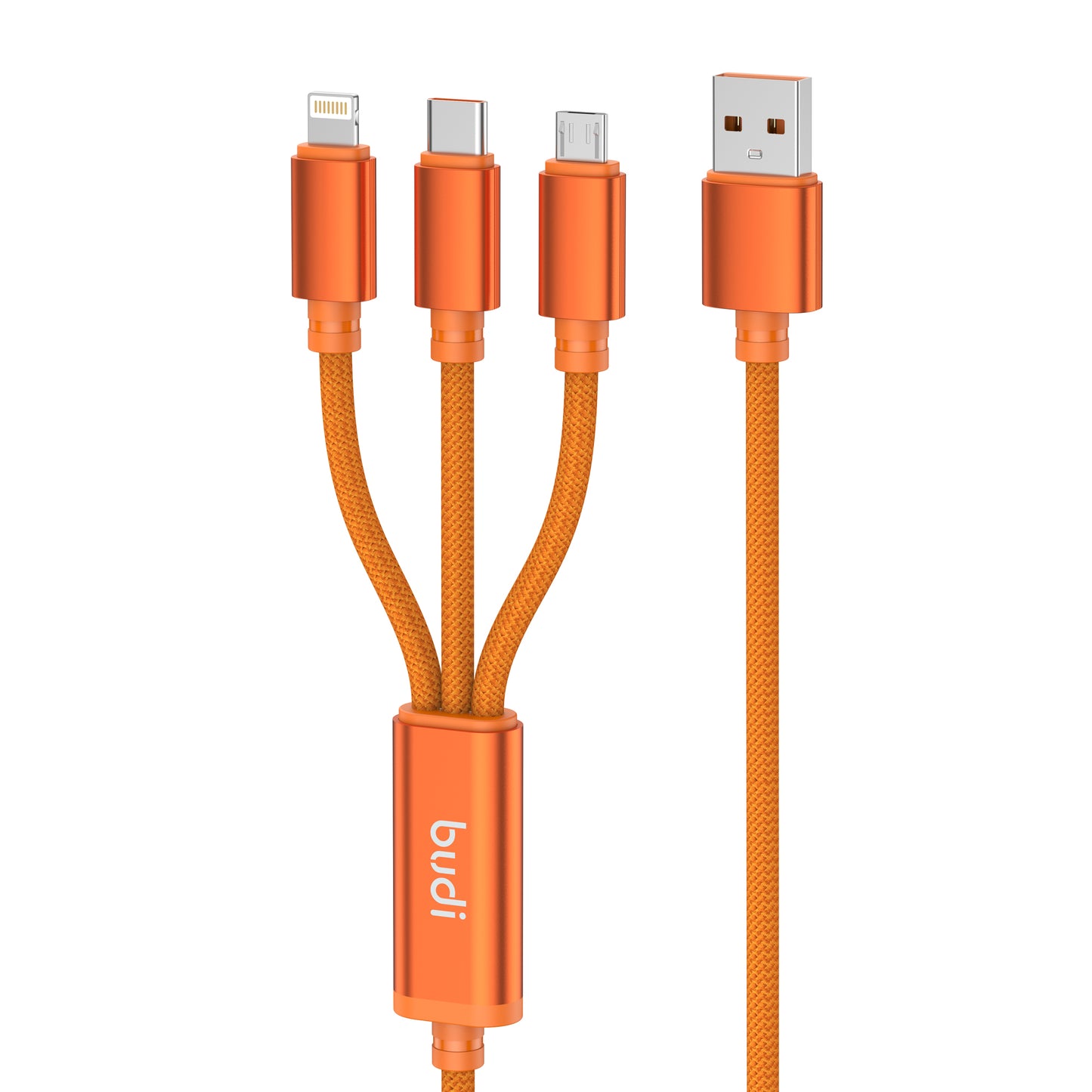 3-in-1 Cable Fast Charging 3A Orange - Universal Multi Charging Cable