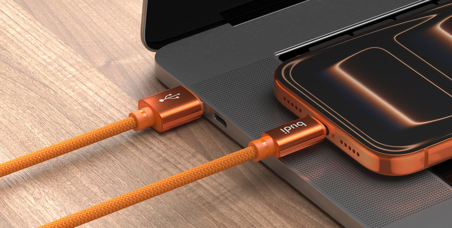 Type-C Cable 3A Fast Charging Orange - Premium USB-C Cable